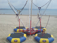 Sand Beach and Moving Trampoline